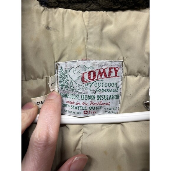 Vintage Comfy Goose Down Puffer Jacket Coat Parka Seattle Men's Large Brown - Picture 2 of 9
